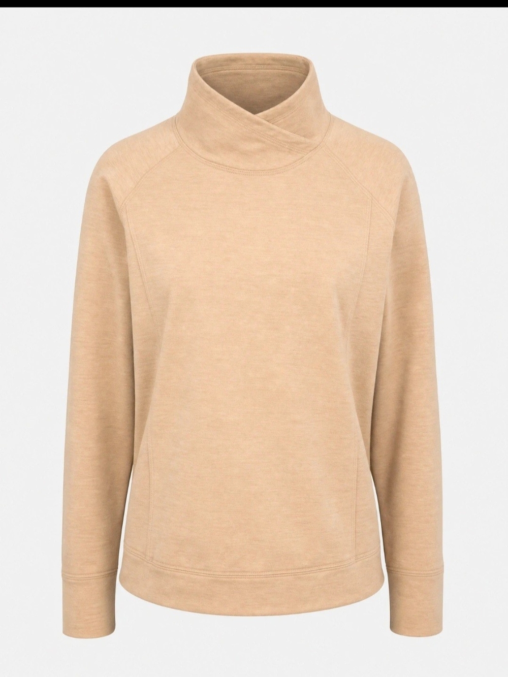 Gerry Cross-Neck Pullover Athleisurewear in Beige